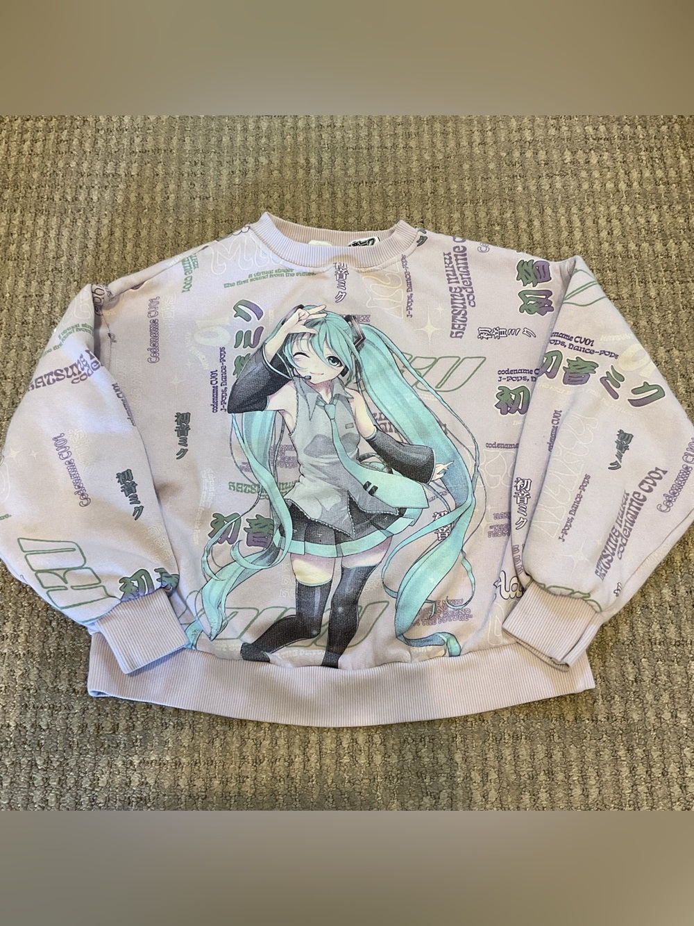 Zara hatsune miku anime graphic sweatshirt purple size 10 tween school fall